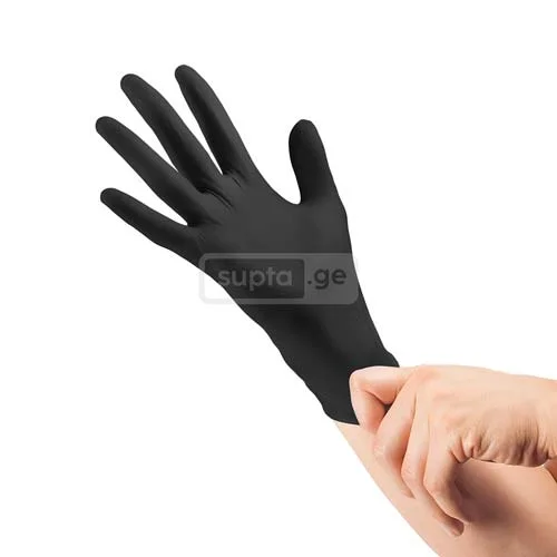Medical nitrile black gloves L 100pcs